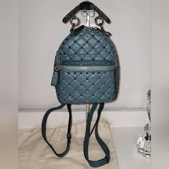 Valentino Garavani blue rockstud backpack Valentino Garavani Denim Backpack main image 4